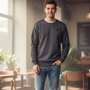 Adidas Man/Teen’s Size Small Triple Stripe Crewneck Sweatshirt, EUC